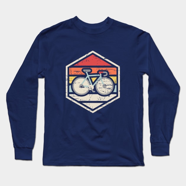 Retro Badge Road Bicycle Long Sleeve T-Shirt by rojakdesigns